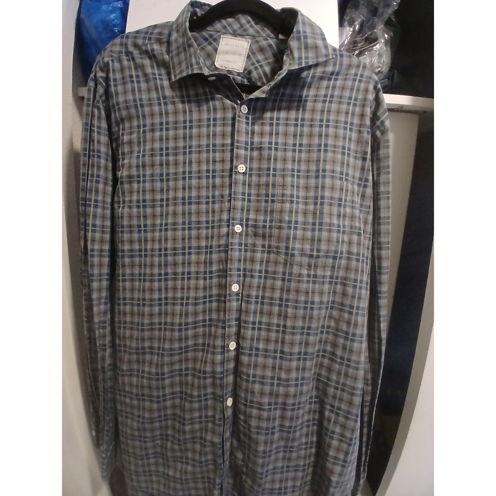 Billy Reid Button Down Shirt Mens XL Plaid Made in Italy